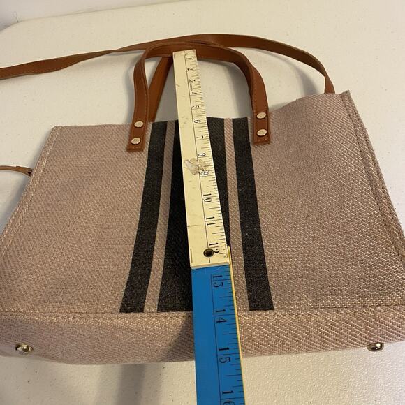 Y2K Custom Canvas ToteBag Crossbody Weekend Handbag Linen FauxLeather Multicolor - Picture 2 of 8